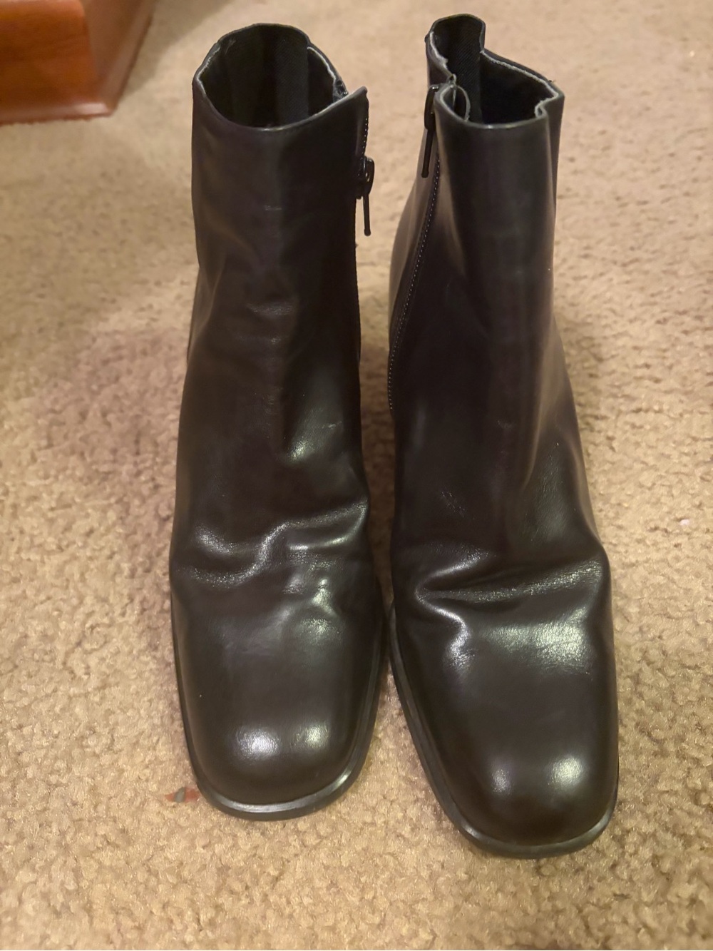 Nine West Black Leather Ankle Booties